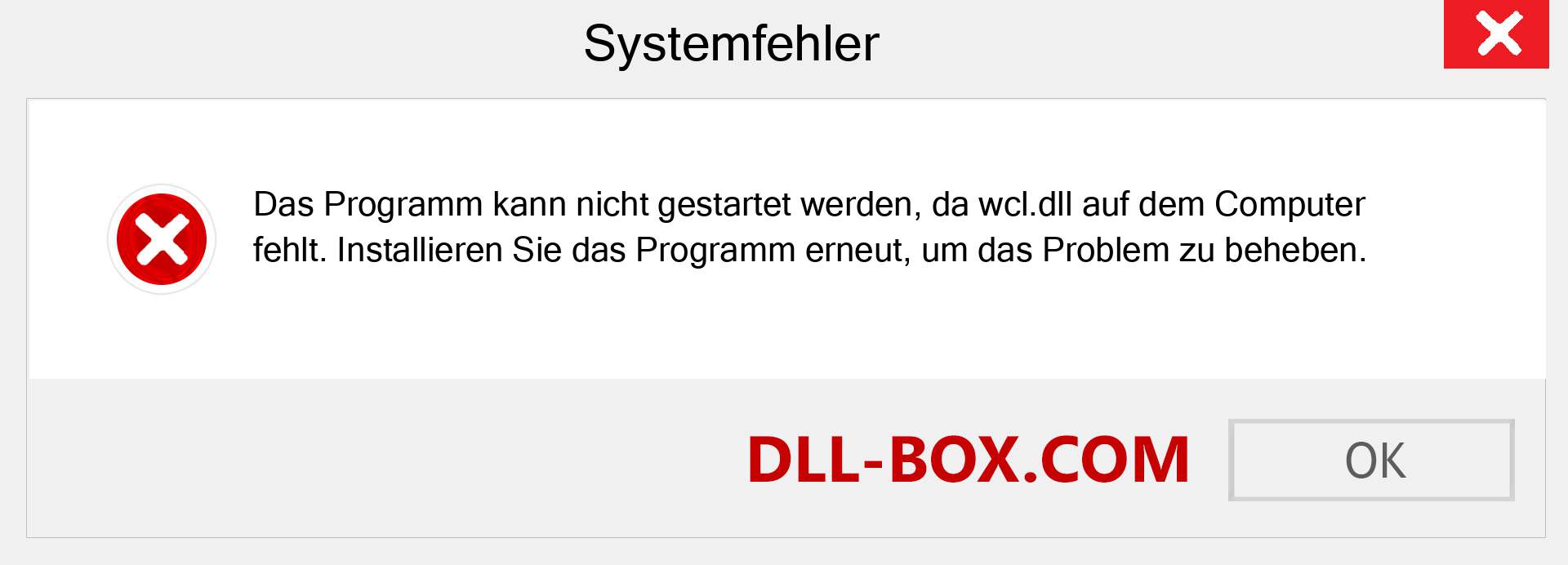 wcl.dll-Datei fehlt?. Download für Windows 7, 8, 10 - Fix wcl dll Missing Error unter Windows, Fotos, Bildern